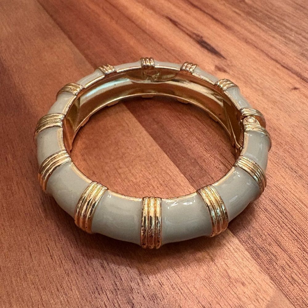 J.Crew | Hinge Grey Enamel Bangle | 2.5” Diameter